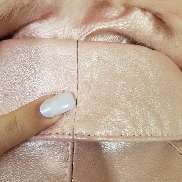 SOLD Henig Furs Pearlescent Pink Leather Fur Coat - Picture 8 of 8